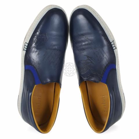 Sell Berluti Playtime Leather Slip-Ons - Blue | HuntStreet.com